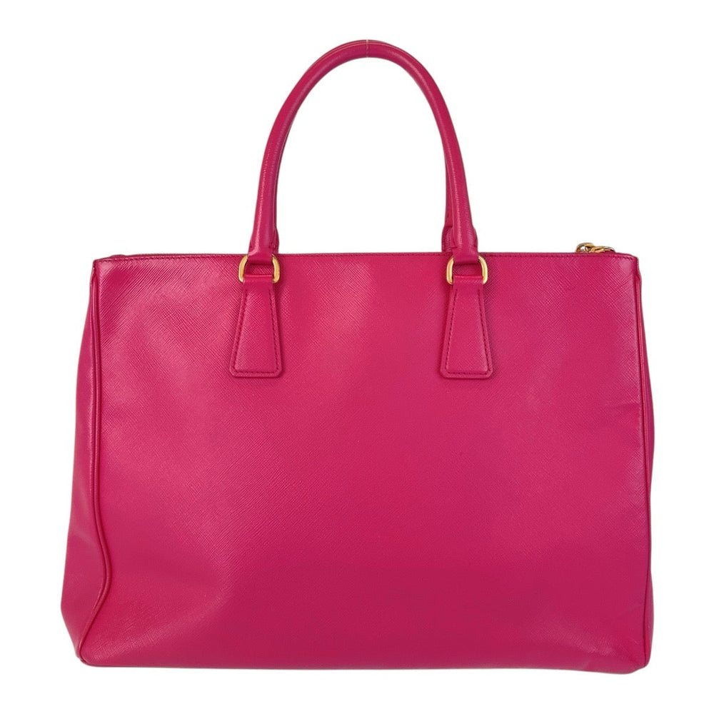 PRADA Tote Bag leather Pink Gold Metal Tote Bag handbag Saffiano Galleria Women Used Authentic