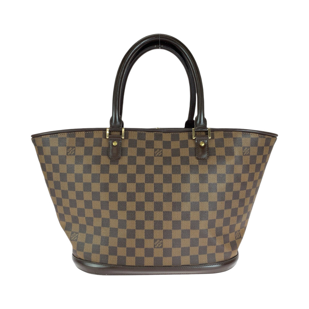 LOUIS VUITTON Tote Bag N51120 PVC Brown Gold Metal Tote Bag Shoulder Bag Damier Manosque GM Women Used Authentic