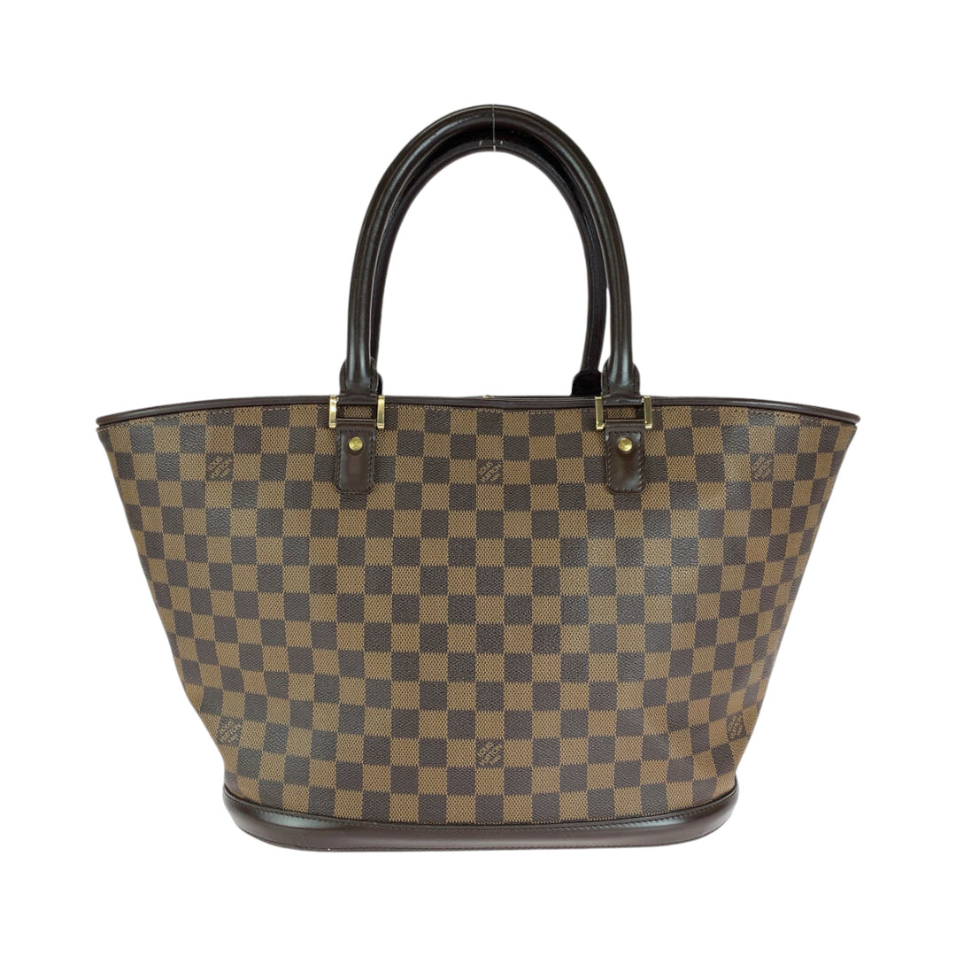 LOUIS VUITTON Tote Bag N51120 PVC Brown Gold Metal Tote Bag Shoulder Bag Damier Manosque GM Women Used Authentic