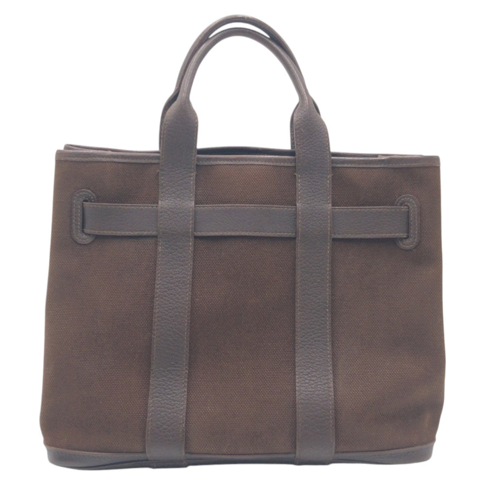 HERMES Tote Bag canvas Brown Tote Bag handbag Petite Centeur PM Women Used Authentic
