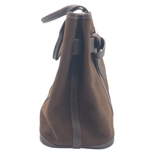 HERMES Tote Bag canvas Brown Tote Bag handbag Petite Centeur PM Women Used Authentic