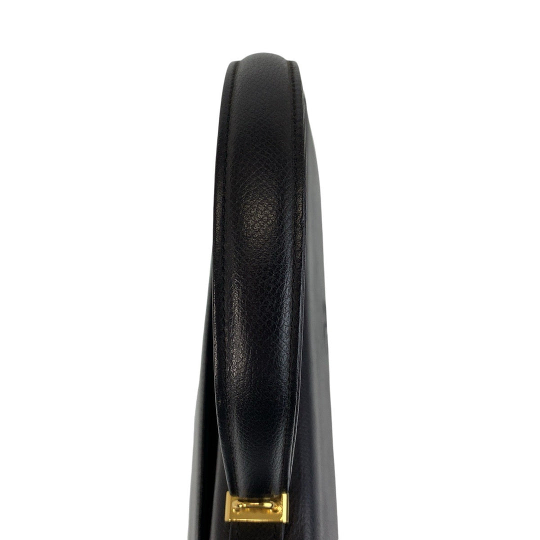 Valentino Garavani Handbag leather Black Gold Metal Handbag Women Used Authentic