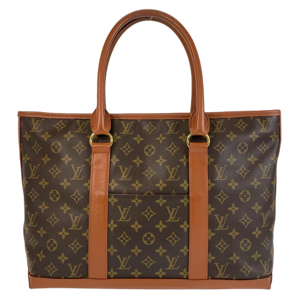 LOUIS VUITTON Tote Bag M42425 PVC, Leather Brown Gold Metal Tote Bag Shoulder Bag Monogram Weekend PM mens Used Authentic