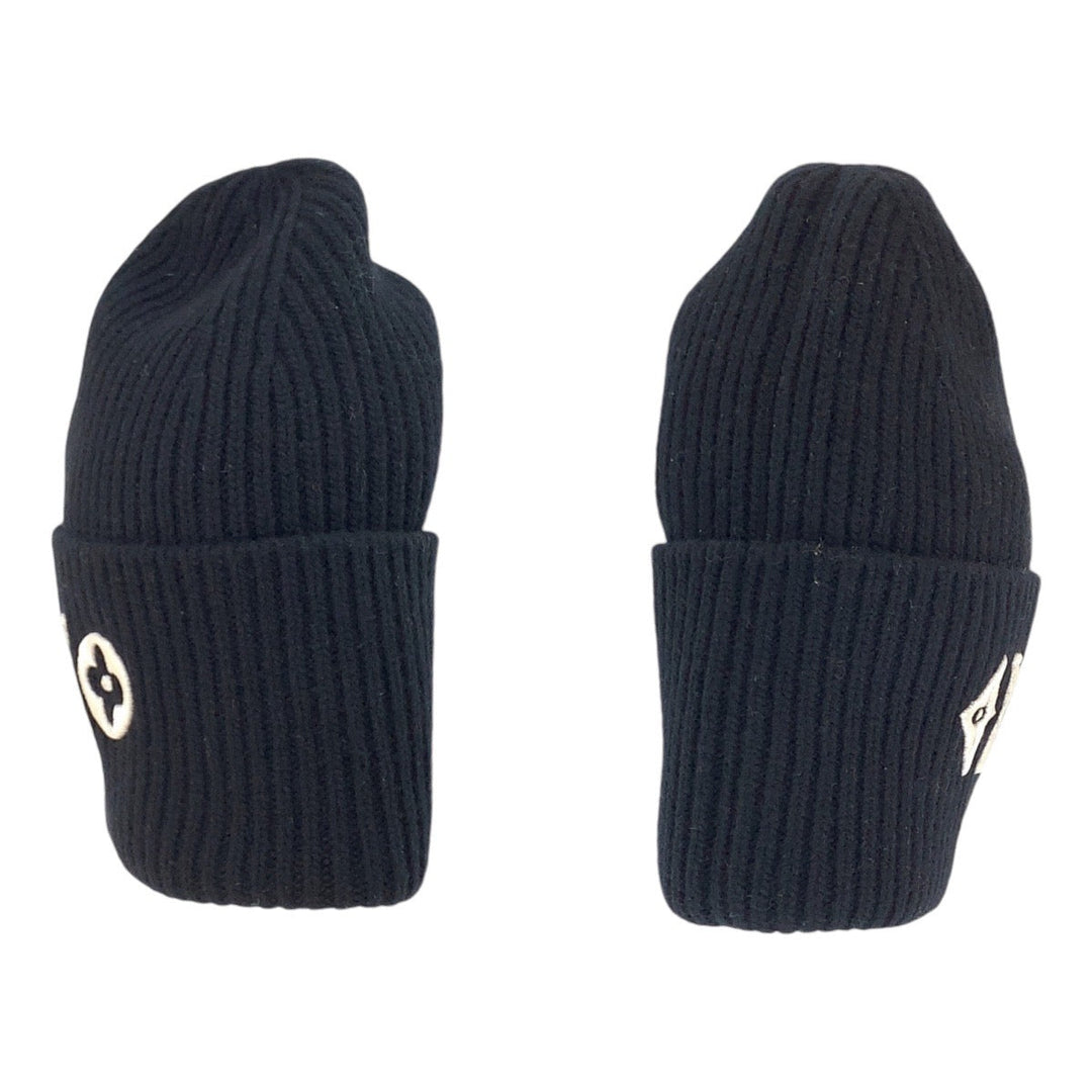 LOUIS VUITTON Knit cap M77872 wool Black White Knit caps, beanies, unisex Monogram LV Headline Beanie mens No Size (See Description) Used Authentic