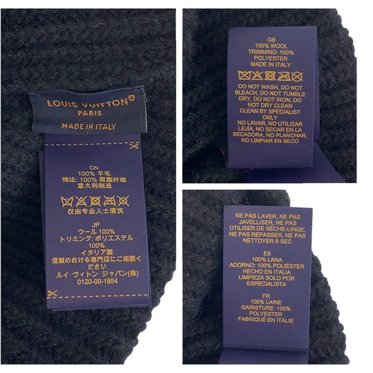 LOUIS VUITTON Knit cap M77872 wool Black White Knit caps, beanies, unisex Monogram LV Headline Beanie mens No Size (See Description) Used Authentic