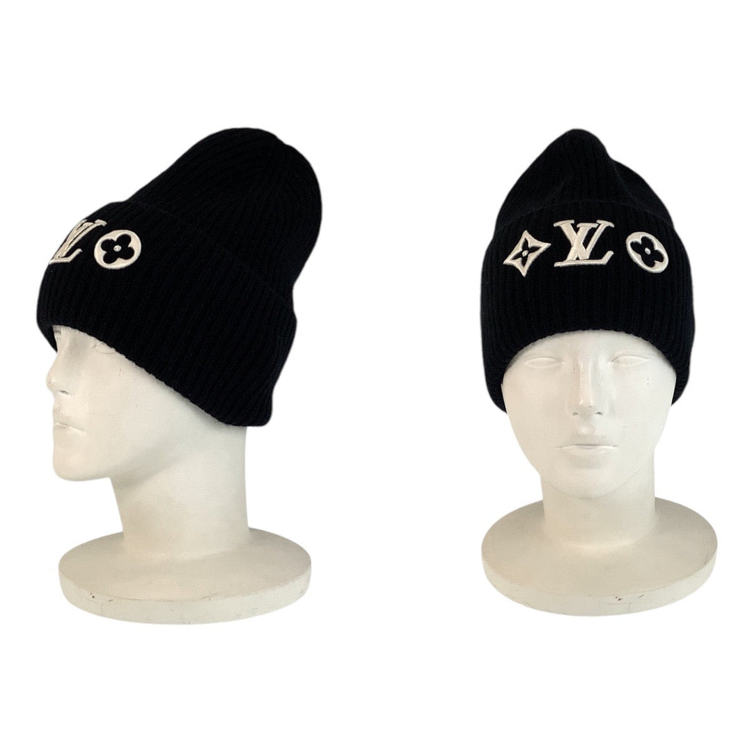 LOUIS VUITTON Knit cap M77872 wool Black White Knit caps, beanies, unisex Monogram LV Headline Beanie mens No Size (See Description) Used Authentic