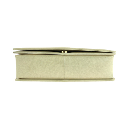 Valentino Garavani Shoulder Bag leather Ivory Gold Metal Shoulder Bag Crossbody Fringe tassel Women Used Authentic