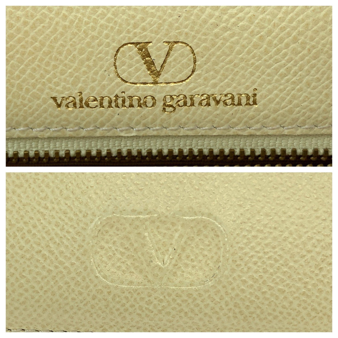 Valentino Garavani Shoulder Bag leather Ivory Gold Metal Shoulder Bag Crossbody Fringe tassel Women Used Authentic