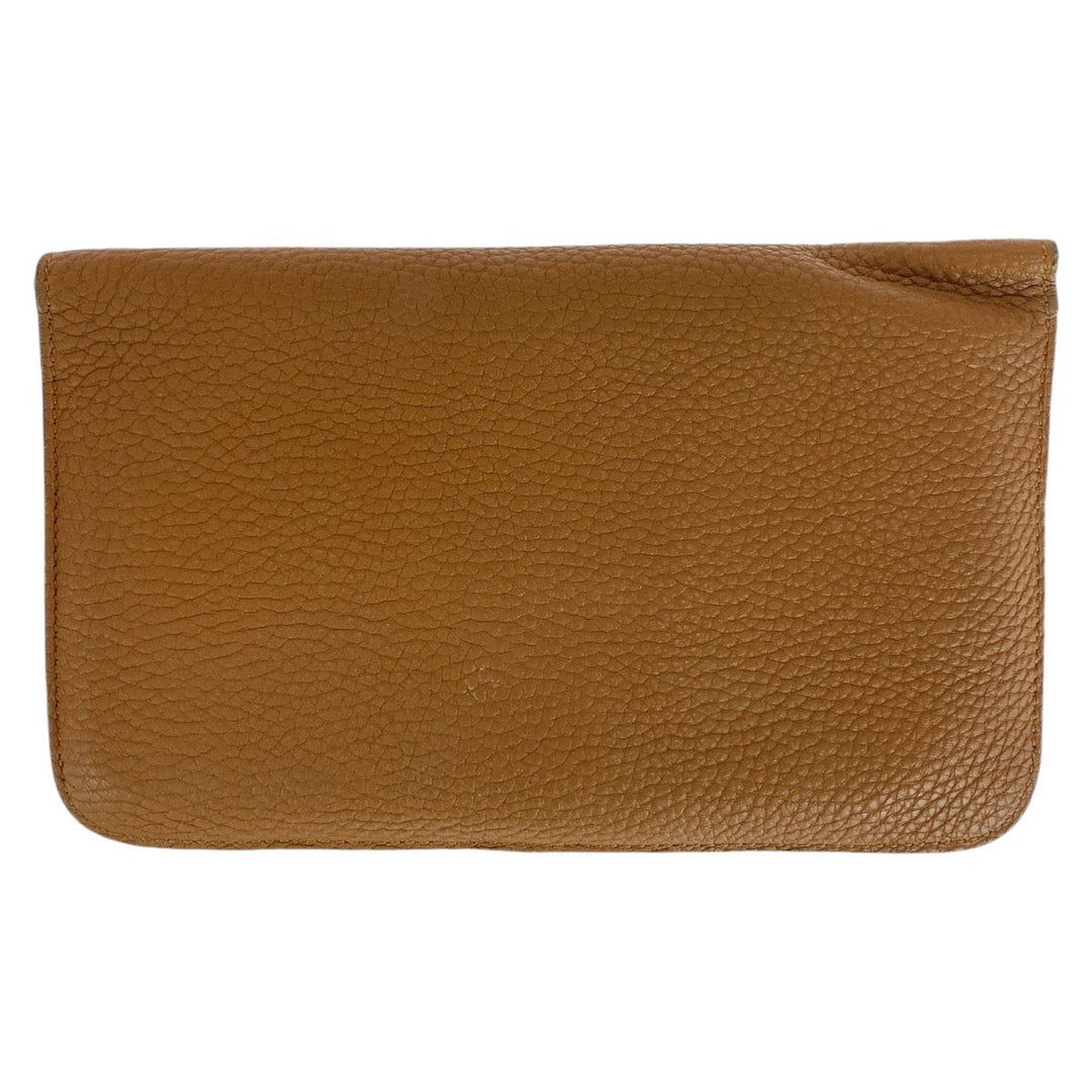 HERMES Long Wallet Purse Togo Gold Light Brown Camel Long Wallet Purse Long wallet unisex Dogon GM Women Used Authentic