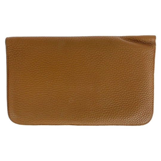 HERMES Long Wallet Purse Togo Gold Light Brown Camel Long Wallet Purse Long wallet unisex Dogon GM Women Used Authentic
