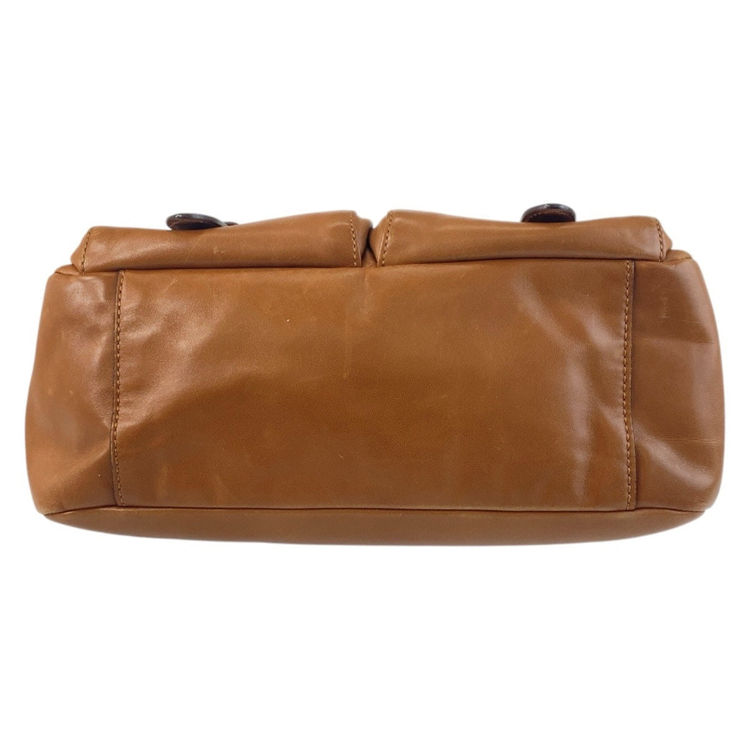 COACH Shoulder Bag 1493 leather Brown Silver Metal Shoulder Bag Messenger bag mens Used Authentic