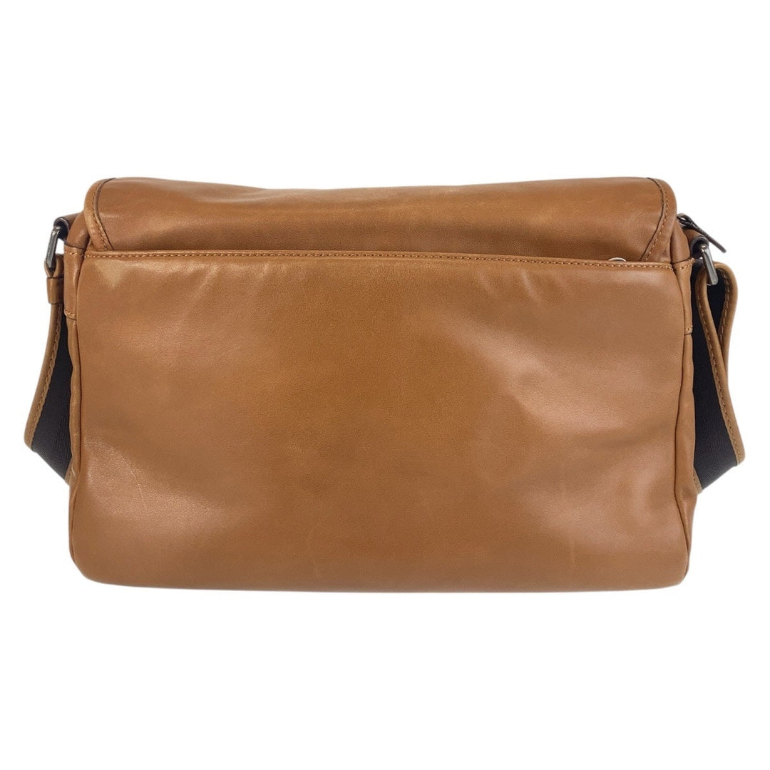 COACH Shoulder Bag 1493 leather Brown Silver Metal Shoulder Bag Messenger bag mens Used Authentic