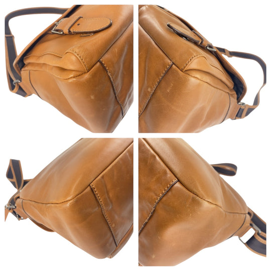 COACH Shoulder Bag 1493 leather Brown Silver Metal Shoulder Bag Messenger bag mens Used Authentic