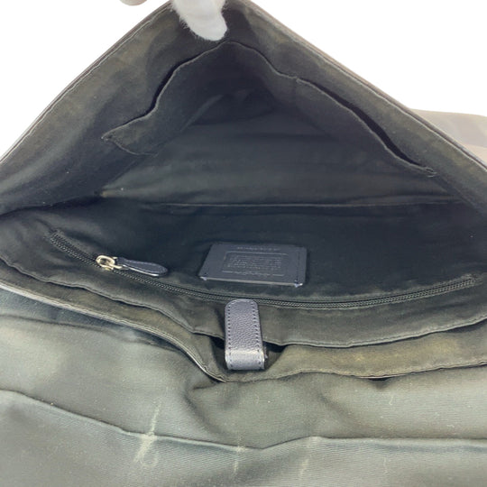 COACH Shoulder Bag F54792 leather Navy Beige SilverMetal Shoulder Bag Messenger bag mens Used Authentic