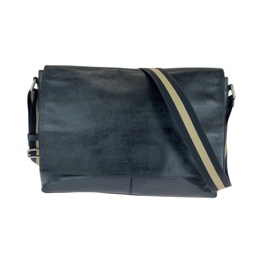 COACH Shoulder Bag F54792 leather Navy Beige SilverMetal Shoulder Bag Messenger bag mens Used Authentic