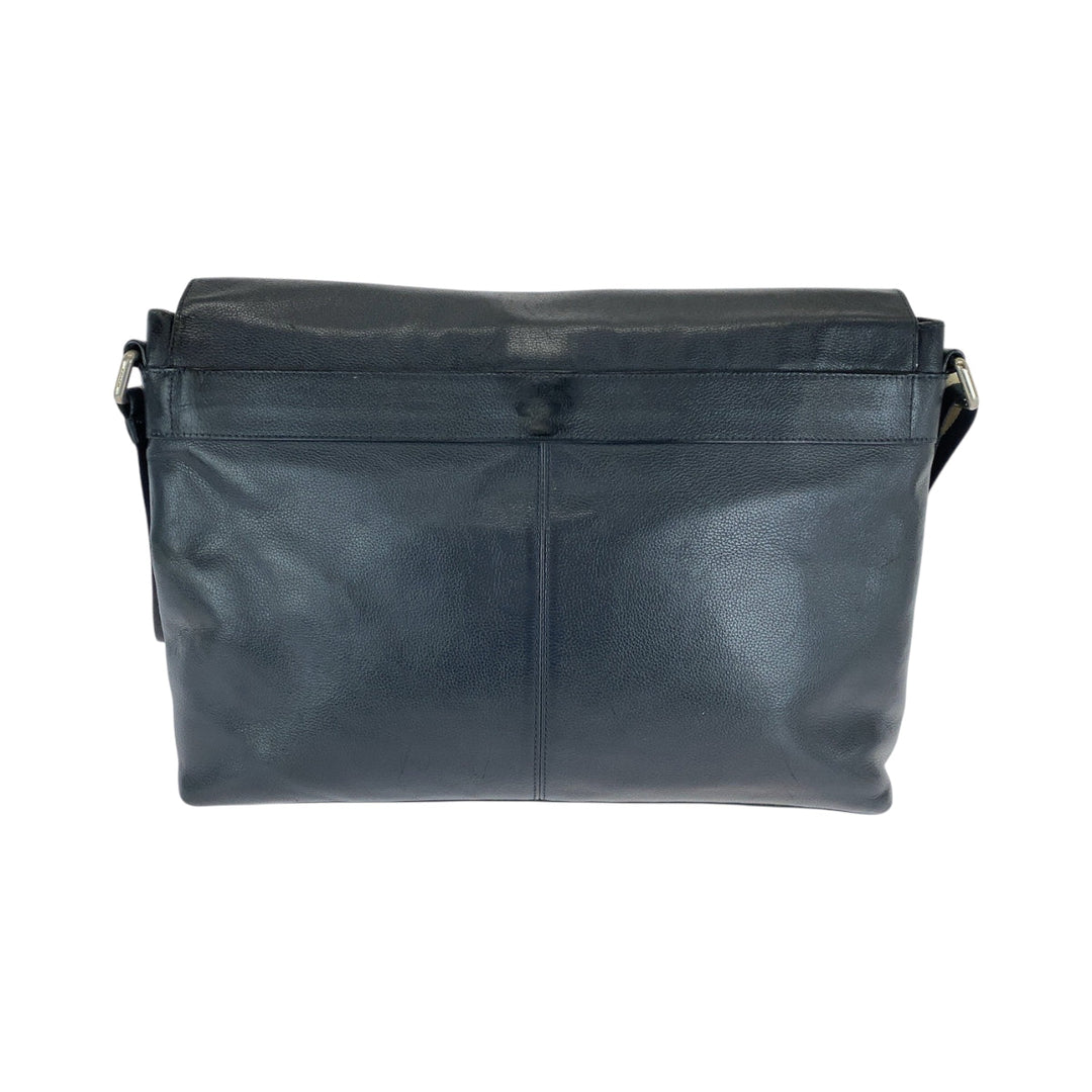 COACH Shoulder Bag F54792 leather Navy Beige SilverMetal Shoulder Bag Messenger bag mens Used Authentic