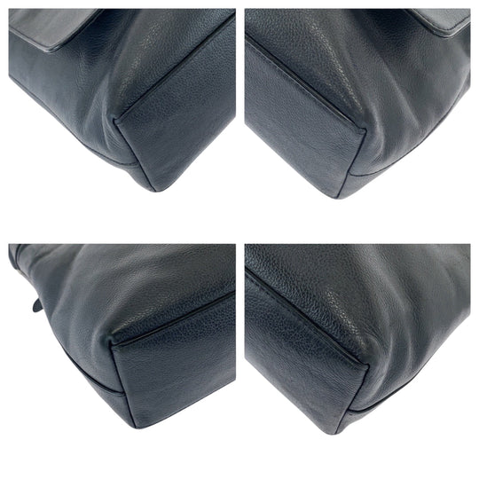 COACH Shoulder Bag F54792 leather Navy Beige SilverMetal Shoulder Bag Messenger bag mens Used Authentic