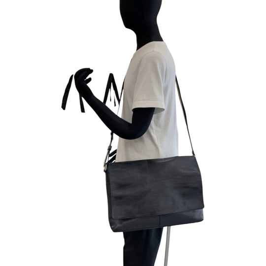 COACH Shoulder Bag F54792 leather Navy Beige SilverMetal Shoulder Bag Messenger bag mens Used Authentic