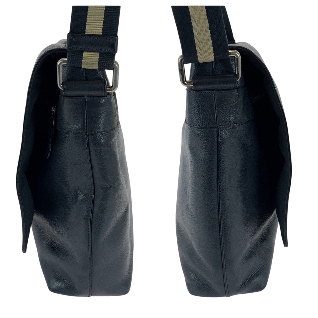 COACH Shoulder Bag F54792 leather Navy Beige SilverMetal Shoulder Bag Messenger bag mens Used Authentic