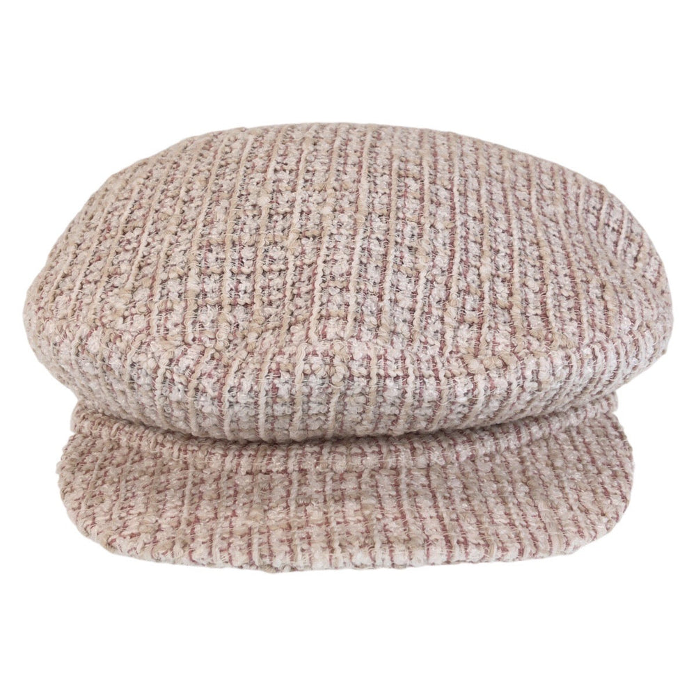 CHANEL Casquette Cotton , Rayon , Linen pink Newsboy cap hunting COCO Mark Women M Used Authentic