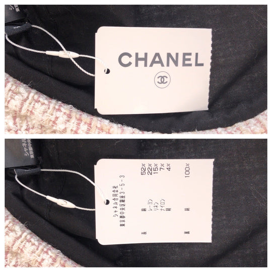 CHANEL Casquette Cotton , Rayon , Linen pink Newsboy cap hunting COCO Mark Women M Used Authentic