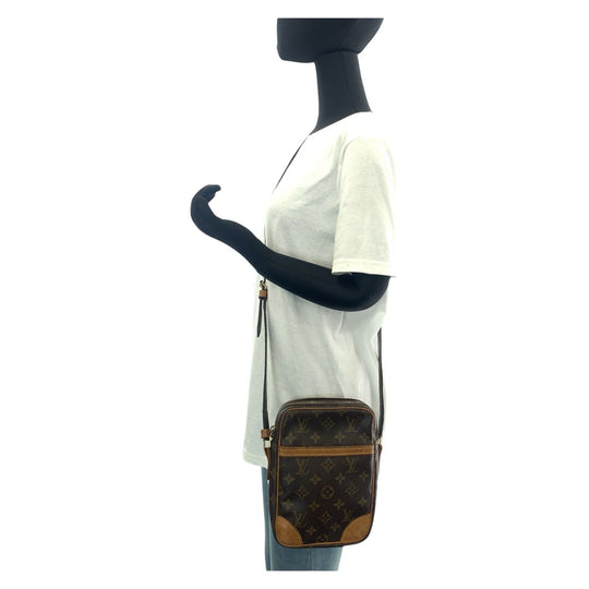 LOUIS VUITTON Shoulder Bag M45266 PVC, Leather Brown Gold Metal Crossbody Shoulder Bag Messenger Bag Monogram Dunouve Women Used Authentic