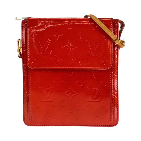 LOUIS VUITTON Shoulder Bag M91137 enamel Rouge Gold Metal Shoulder Bag Monogram Vernis Motto Women Used Authentic