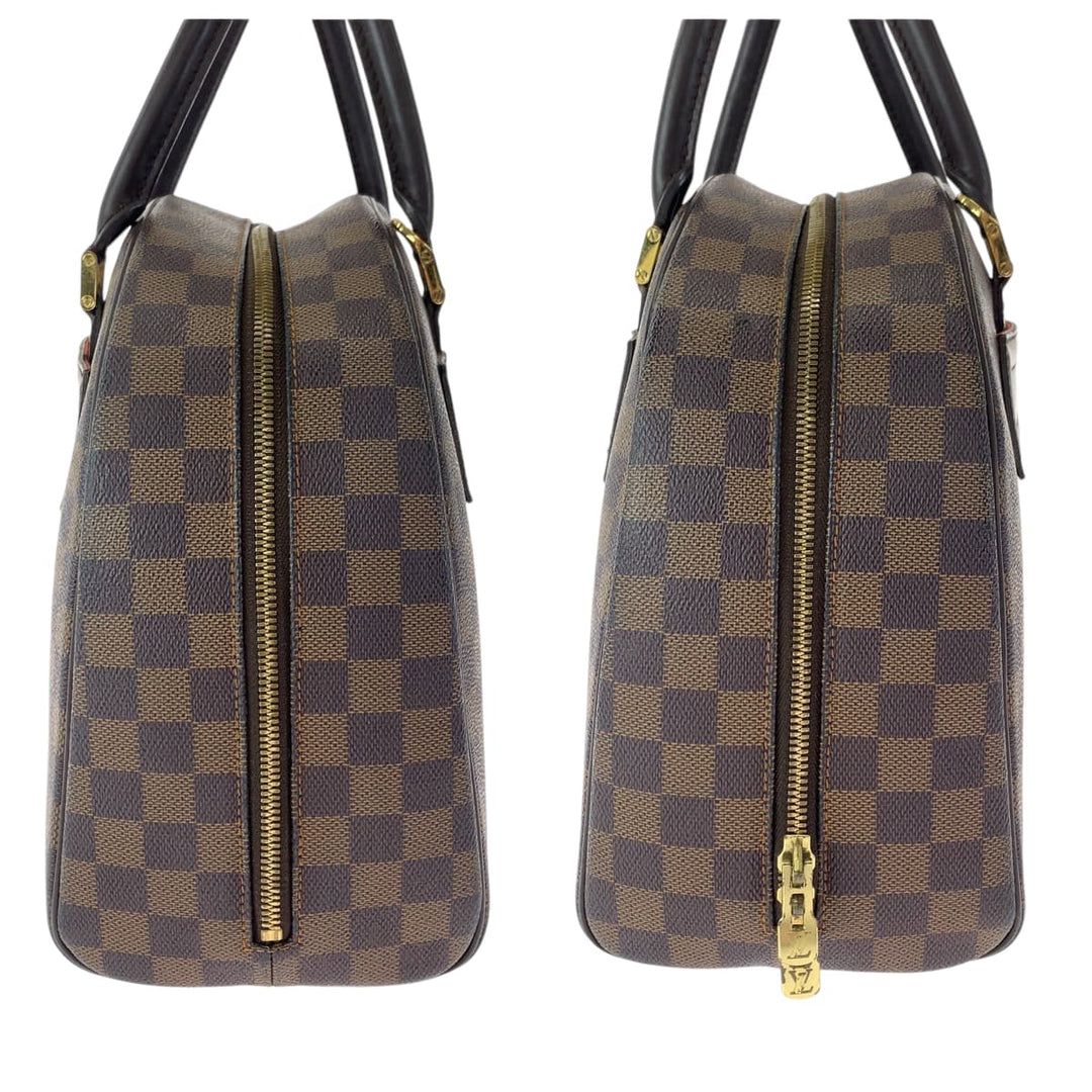LOUIS VUITTON Handbag N41455 PVC Brown Gold Metal Handbag Boston Duffel bag Damier Ebene Nolita Women Used Authentic