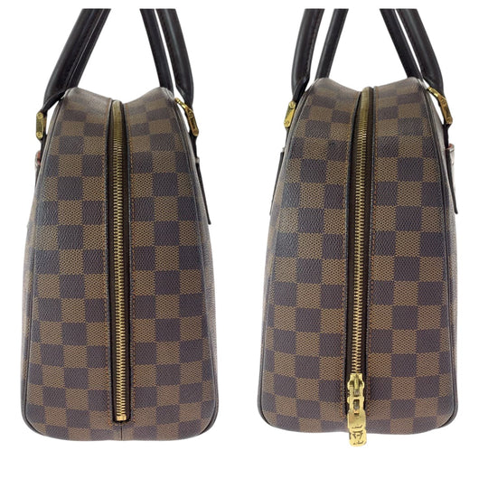 LOUIS VUITTON Handbag N41455 PVC Brown Gold Metal Handbag Boston Duffel bag Damier Ebene Nolita Women Used Authentic