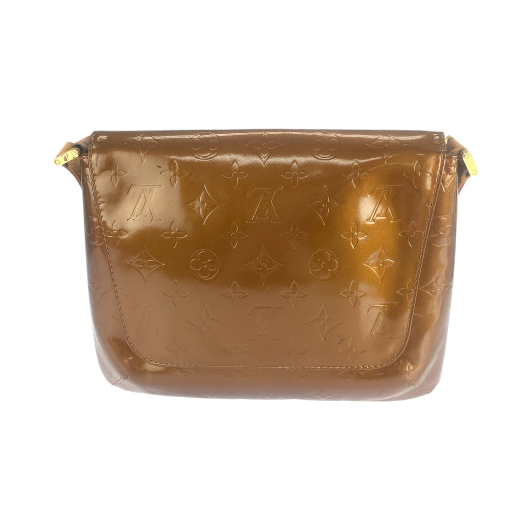 LOUIS VUITTON Shoulder Bag M91301 Patent leather Bronze Brown GoldMetal Shoulder Bag Shoulder Bag Vernis Thompson Street Women Used Authentic