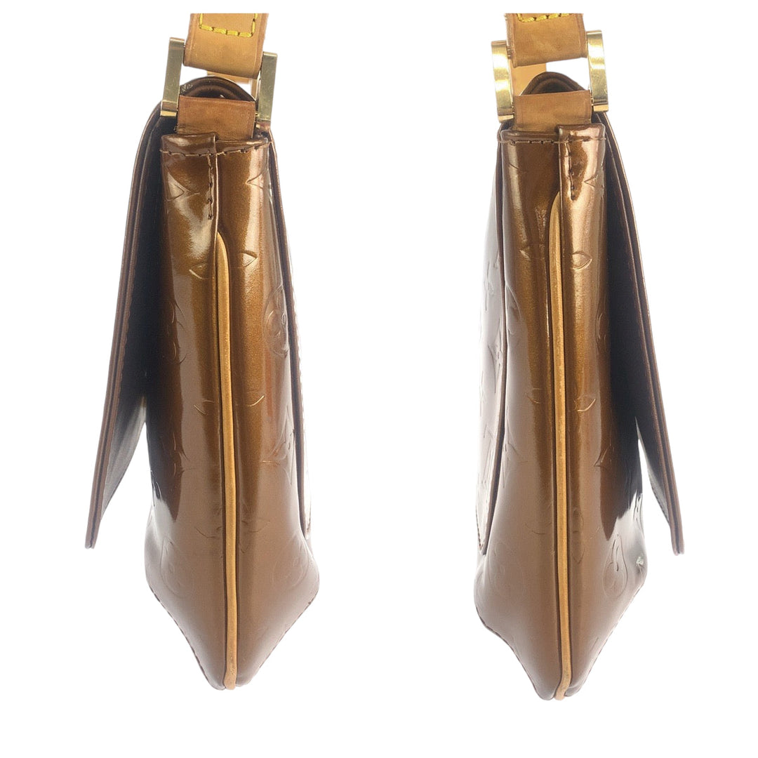 LOUIS VUITTON Shoulder Bag M91301 Patent leather Bronze Brown GoldMetal Shoulder Bag Shoulder Bag Vernis Thompson Street Women Used Authentic