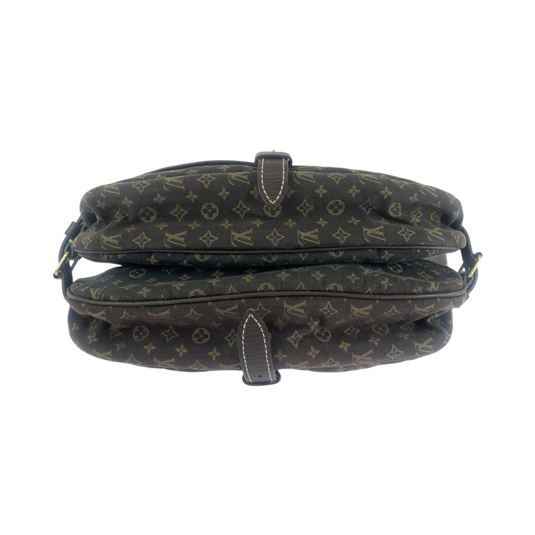LOUIS VUITTON Shoulder Bag M95227 canvas Brown Gold Metal Shoulder Bag Crossbody Monogram mini run Saumur 30 Women Used Authentic