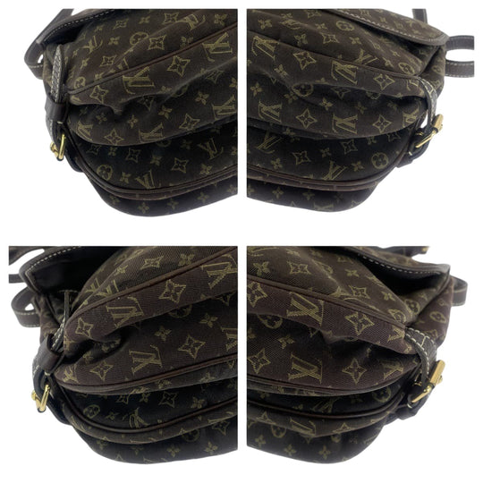 LOUIS VUITTON Shoulder Bag M95227 canvas Brown Gold Metal Shoulder Bag Crossbody Monogram mini run Saumur 30 Women Used Authentic