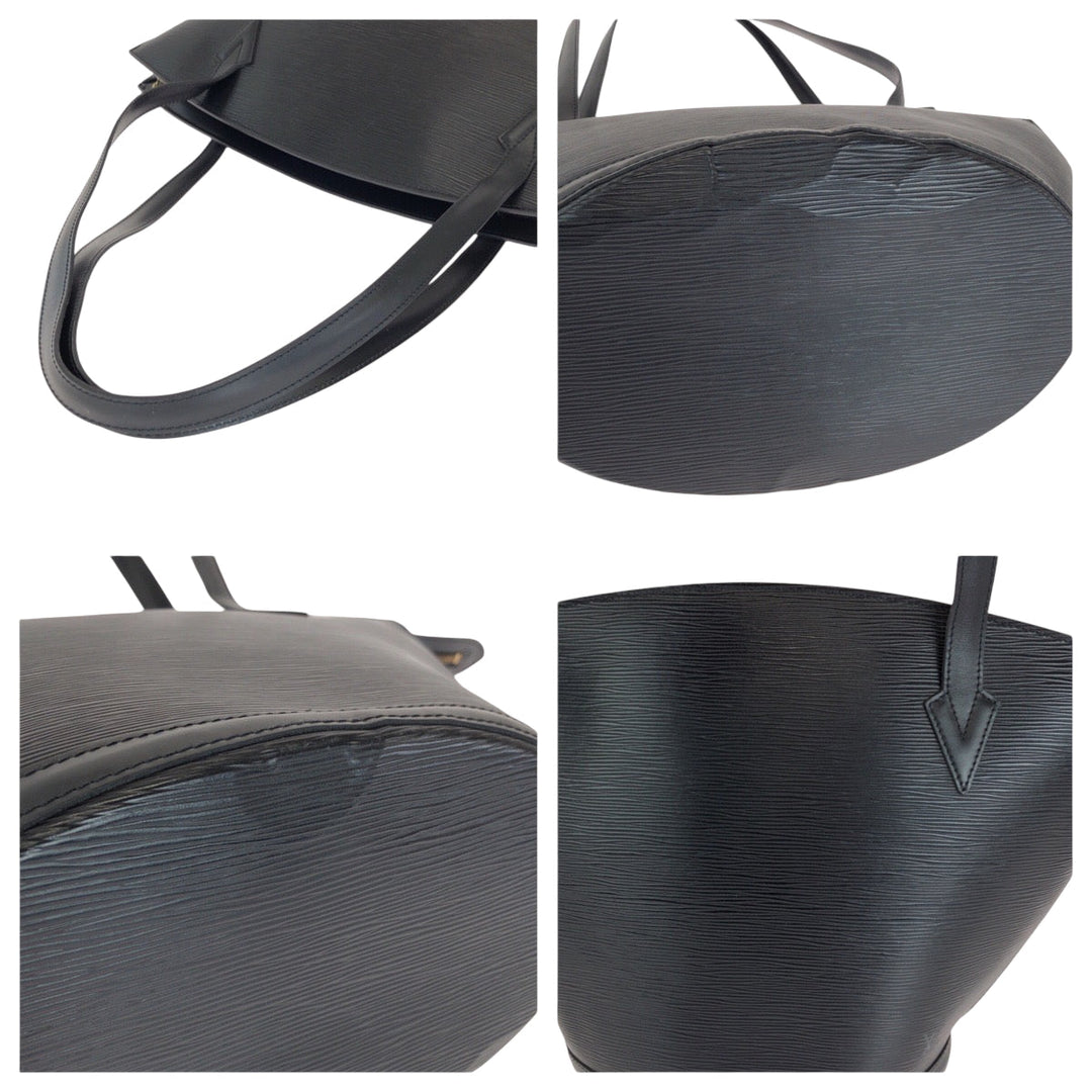 LOUIS VUITTON Tote Bag M52272 Epi Leather Black Gold Metal Tote Bag Shoulder Bag Handbag Epi Sun jack Women Used Authentic