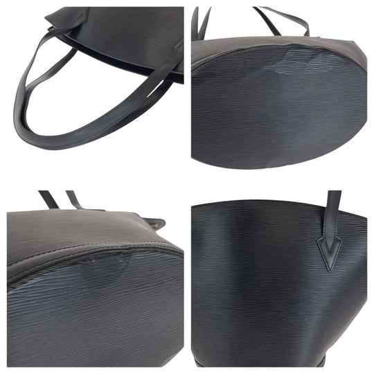 LOUIS VUITTON Tote Bag M52272 Epi Leather Black Gold Metal Tote Bag Shoulder Bag Handbag Epi Sun jack Women Used Authentic