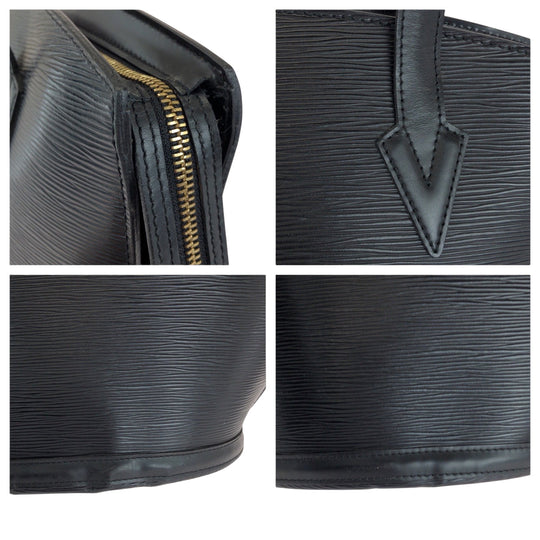 LOUIS VUITTON Tote Bag M52272 Epi Leather Black Gold Metal Tote Bag Shoulder Bag Handbag Epi Sun jack Women Used Authentic