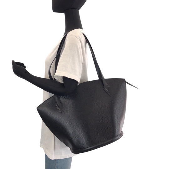 LOUIS VUITTON Tote Bag M52272 Epi Leather Black Gold Metal Tote Bag Shoulder Bag Handbag Epi Sun jack Women Used Authentic