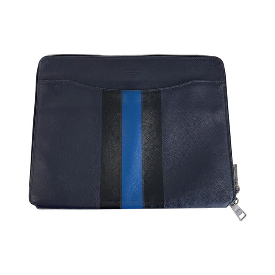 COACH Clutch bag leather Navy