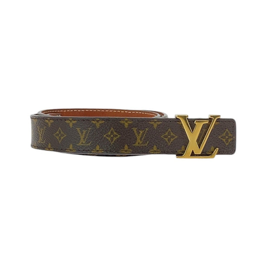 LOUIS VUITTON belt CT4134 PVC Brown Gold Metal belt Monogram Saintur Women Used Authentic