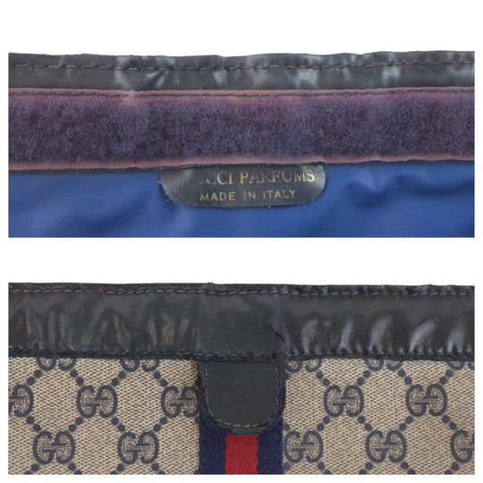 GUCCI Clutch bag GG canvas, leather Navy gray Clutch bag business bag unisex Old Gucci Shelly Line Women Used Authentic