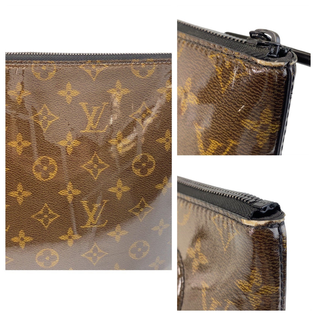 LOUIS VUITTON Clutch bag M63271 PVC Brown Clutch bag business bag Monogram Glaze pochette cosmos mens Used Authentic