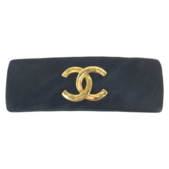 CHANEL Valletta Satin black Valletta COCO Mark Women Used Authentic