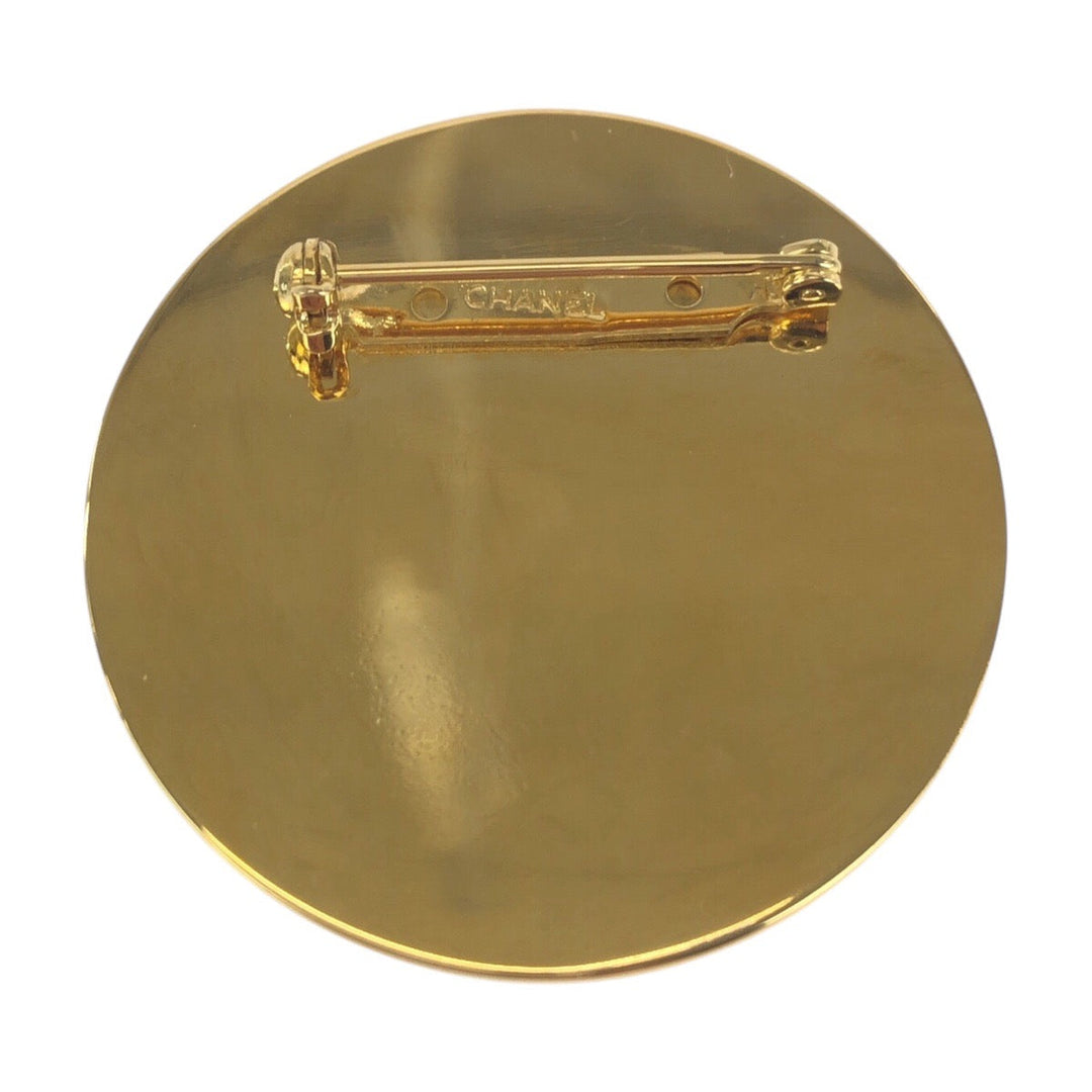 CHANEL Brooch metal Black gold Brooch COCO Mark Women Used Authentic