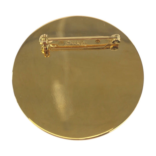 CHANEL Brooch metal Black gold Brooch COCO Mark Women Used Authentic