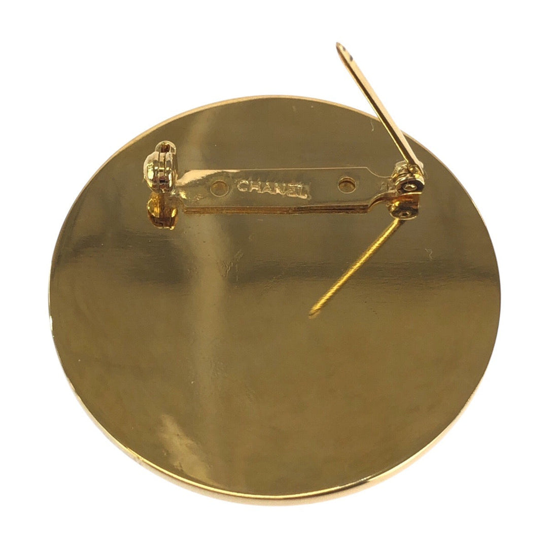 CHANEL Brooch metal Black gold Brooch COCO Mark Women Used Authentic