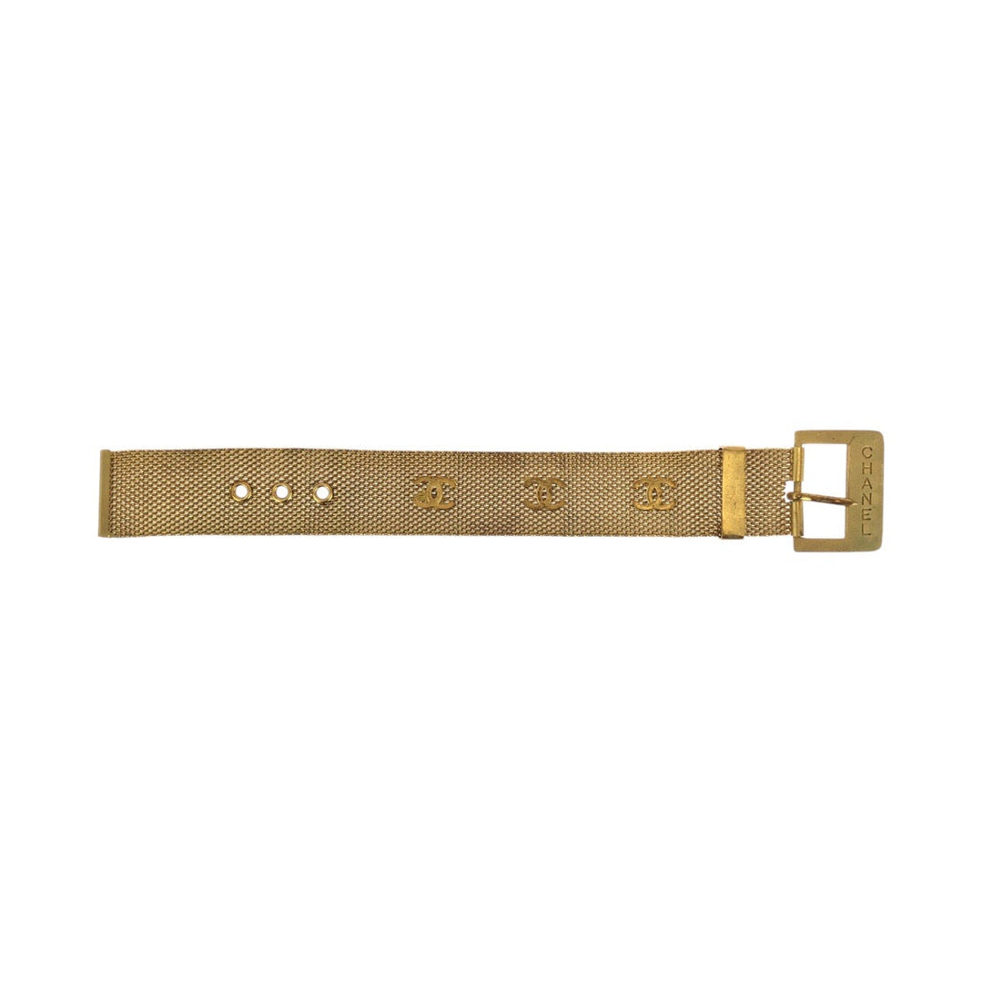 CHANEL bracelet metal gold bracelet COCO Mark Women Used Authentic