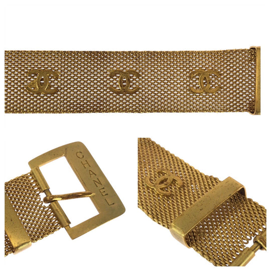 CHANEL bracelet metal gold bracelet COCO Mark Women Used Authentic