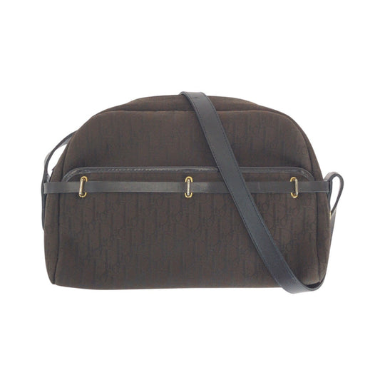 Dior Shoulder Bag canvas Brown Gold Metal Crossbody Shoulder Bag Trotter Women Used Authentic