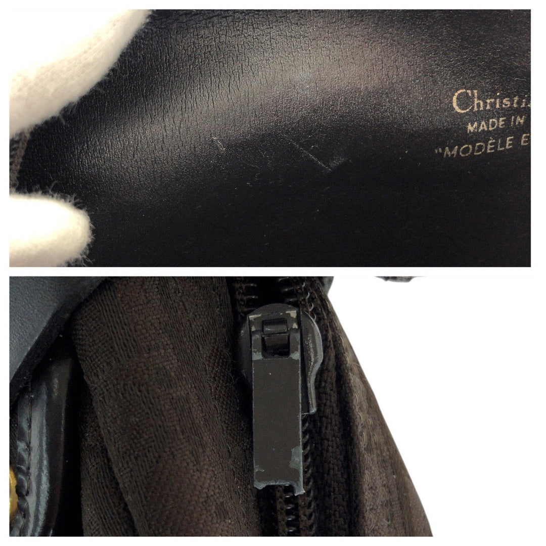 Dior Shoulder Bag canvas Brown Gold Metal Crossbody Shoulder Bag Trotter Women Used Authentic