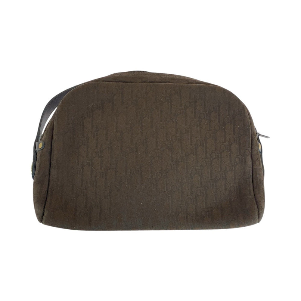 Dior Shoulder Bag canvas Brown Gold Metal Crossbody Shoulder Bag Trotter Women Used Authentic